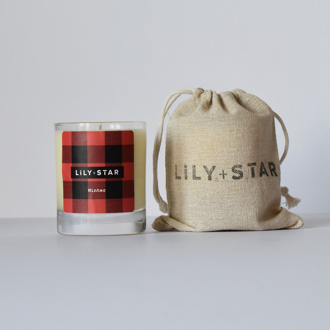 Winter 20cl candle with hessian bag